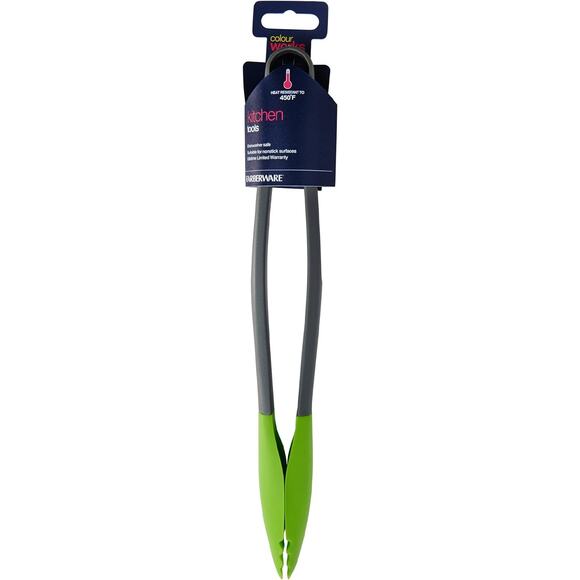 Farberware Colourworks Nylon Tong Bright Green 12" Silicone Tips, Heat-Resistant - Picture 1 of 3